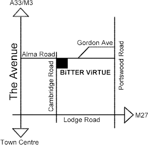 Map of how to find Bitter Virtue